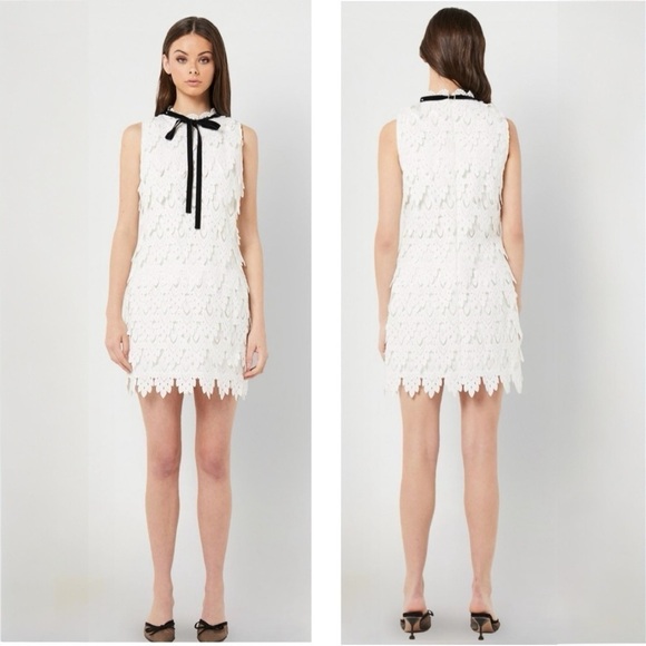 ELLIATT Harmonia Lace High Neck Cocktail Sleeveless Mini Dress Size Large New - Picture 6 of 10